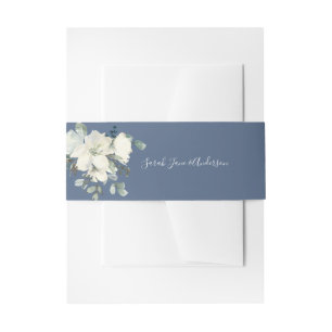 Bandeau De Faire-part Bleu et blanc floral - Bleu roux