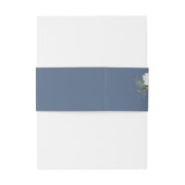 Bandeau De Faire-part Bleu et blanc floral - Bleu roux (Dos Example)