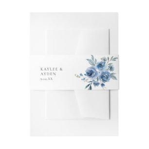 Bandeau De Faire-part Bleu et bleu floral 2