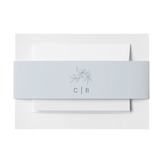 Bandeau De Faire-part Bleu floral (Devant Example)