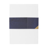 Bandeau De Faire-part Bleu foncé avec Bow or (Dos Example)