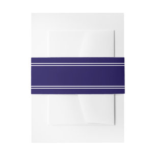 Bandeau De Faire-part Bleu foncé simple et blanc