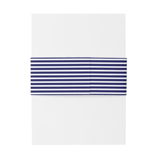 Bandeau De Faire-part Bleu marine et blanc rayé - Bandeau ventral (Dos Example)