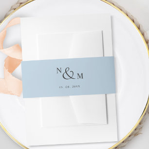 Bandeau De Faire-part Bleu Moderne Simple Faire-part de mariage Bande de