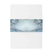 Bandeau De Faire-part Bleu Ornate Floral Invitation Bande Belly (Dos Example)