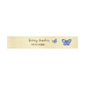 Bandeau De Faire-part Bleu Papillon Canvas Invitation Bandes Belly (Plat)