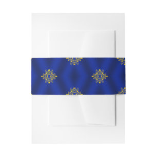 Bandeau De Faire-part Bleu Royal et Or