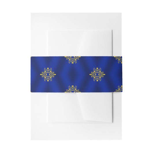 Bandeau De Faire-part Bleu Royal et Or (Devant example)