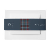 Bandeau De Faire-part bleu rustique écossais celtique mariage tartan (Devant Example)