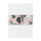 Bandeau De Faire-part Bleu Taupe Coton Floral Verdure Mariage rustique (Dos Example)