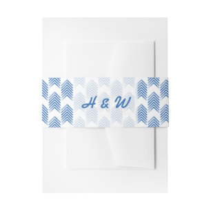 Bandeau De Faire-part Bleu Tribal Flèches Invitation Bande de ventre