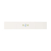 Bandeau De Faire-part Bleu vert clair Simple Monogramme Mariage (Plat)