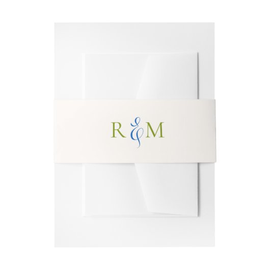 Bandeau De Faire-part Bleu vert clair Simple Monogramme Mariage (Devant example)