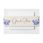 Bandeau De Faire-part Blue & Champagne Milagro Heart Mariage mexicain (Devant Example)