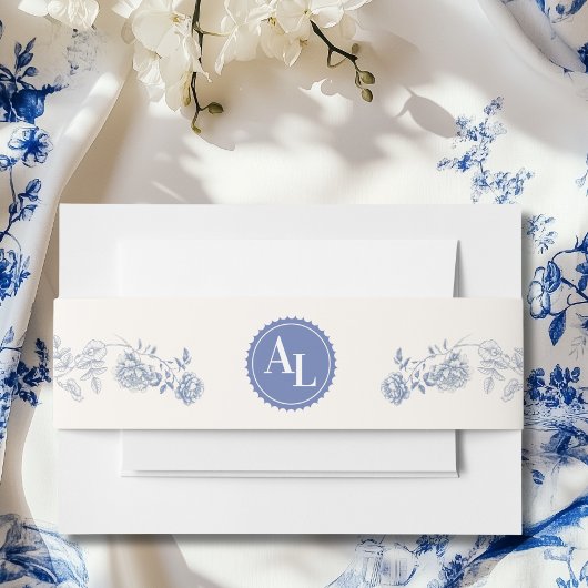 Bandeau De Faire-part Blue Chinoiserie Floral Botanical Wedding