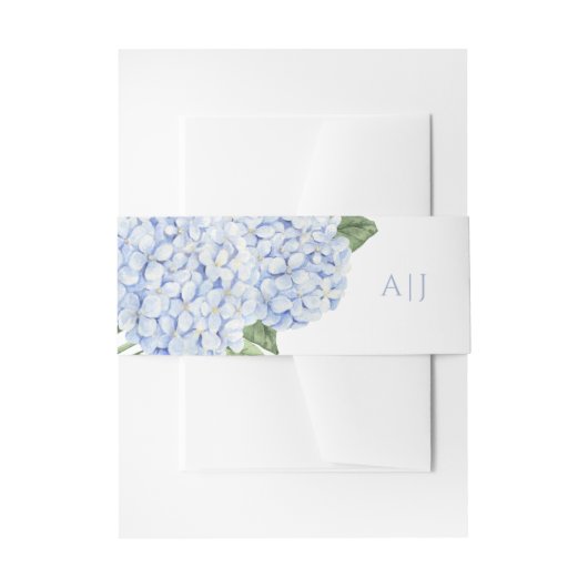 Bandeau De Faire-part Blue Hydrangea Fleurs Mariage personnalisé (Devant example)