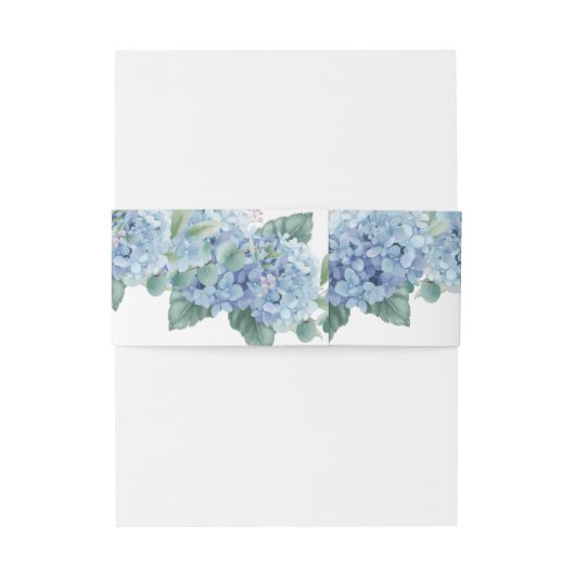 Bandeau De Faire-part Blue Hydrangeas aquarelle Floral Mariage (Dos Example)