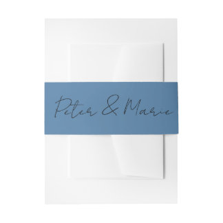 Bandeau De Faire-part Blue Meadow Personalized Wedding Invitation Ribbon
