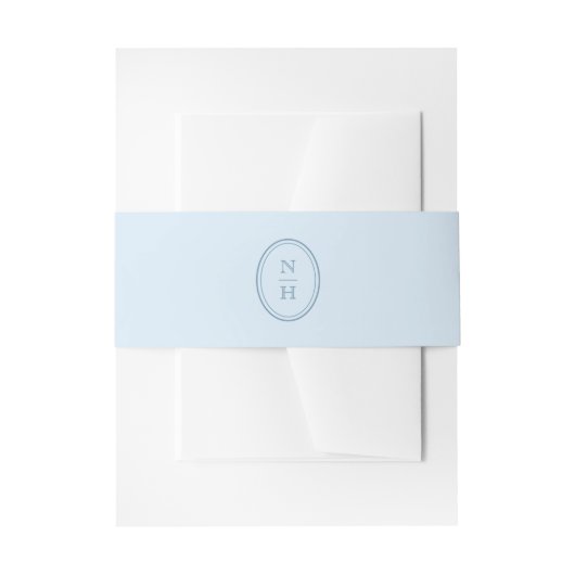 Bandeau De Faire-part Blue Monogram Crest Wedding Invitation Belly (Devant example)