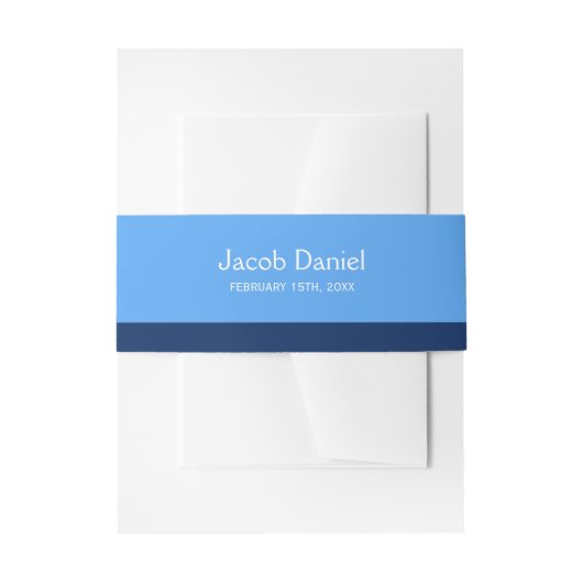 Bandeau De Faire-part Blue Navy Bar Mitzvah (Devant example)