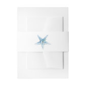 Bandeau De Faire-part Blue Starfish Belly Band, Beach Wedding (Devant example)