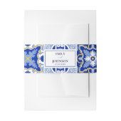 Bandeau De Faire-part Blue Talavera Modern espagnol Mariage mexicain (Devant example)