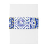 Bandeau De Faire-part Blue Talavera Modern espagnol Mariage mexicain (Dos Example)