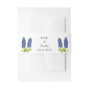 Bandeau De Faire-part Bluebonnets Fleurs Bleues Texas Mariage élégant