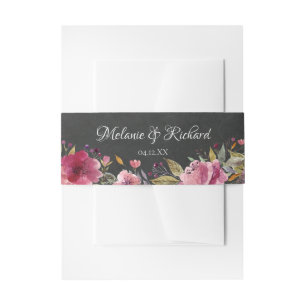 Bandeau De Faire-part Blush Rose Floral Chalkboard Invitation Bande de v