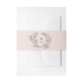 Bandeau De Faire-part Blush Rustic Monogram Wreath Invitation Bande de v (Devant example)
