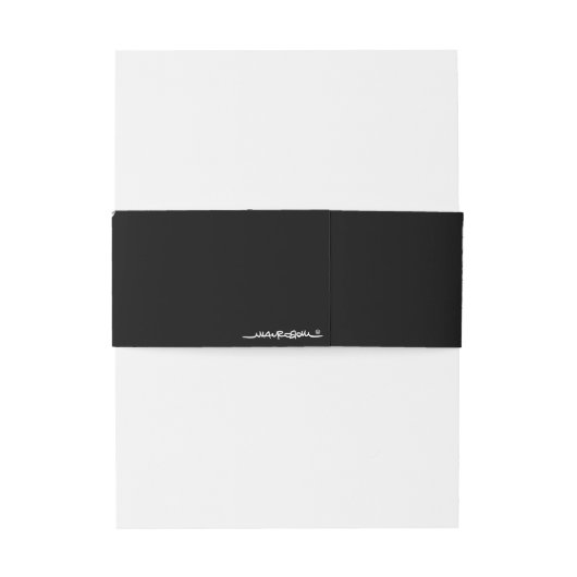 Bandeau De Faire-part Bohème Floral noir Mariage blanc (Dos Example)