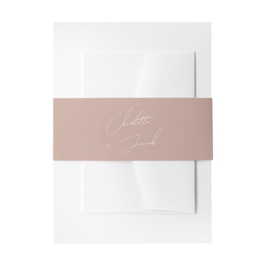 Bandeau De Faire-part Boho Blush Pink Minimal Modern Script names (Devant example)