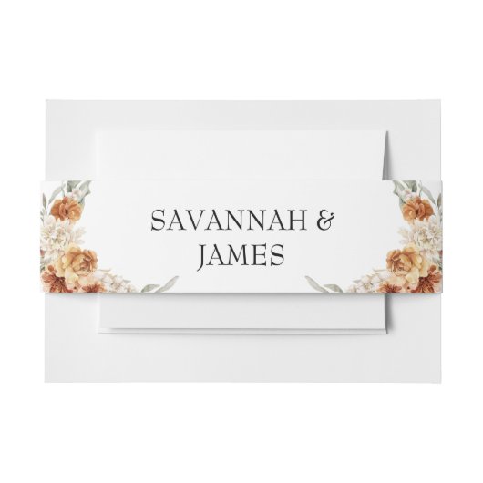 Bandeau De Faire-part Boho Burnt Orange Floral Mariage (Devant Example)