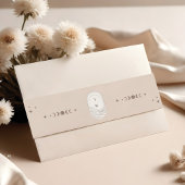 Bandeau De Faire-part Boho Céleste Lune Étoiles Monogramme Holistique