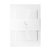 Bandeau De Faire-part Boho Chic Ardoise Bleu Monogramme Mariage (Devant example)