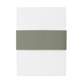 Bandeau De Faire-part Boho Chic Mariage vert olive (Dos Example)