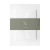 Bandeau De Faire-part Boho Chic Olive Vert Monogramme Mariage (Devant example)