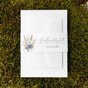 Bandeau De Faire-part Boho d'hiver Mariage Floral BLANCHE