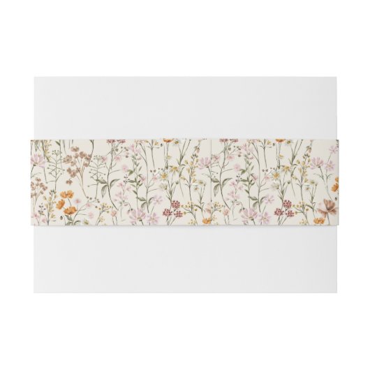 Bandeau De Faire-part Boho Fleur sauvage Beige Garden Mariage (Dos exemple)
