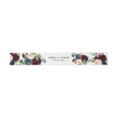 Bandeau De Faire-part Boho Floral Burgundy Invitation Belly Band (Plat)