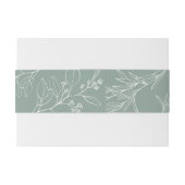 Bandeau De Faire-part Boho Floral Sage Green Invitation Belly Band (Dos exemple)