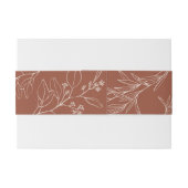 Bandeau De Faire-part Boho Floral Terracotta Invitation Belly Band (Dos exemple)