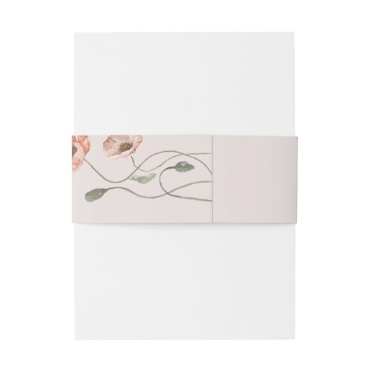 Bandeau De Faire-part Boho Islandais Aquarelle Islande Poppy Fleurs (Dos Example)