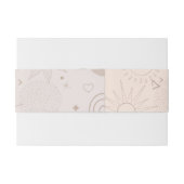 Bandeau De Faire-part Boho Neutral Space Doodles Design esthétique (Dos exemple)