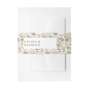 Bandeau De Faire-part Boho Pampas Grass & Beige Floral Invitation Belly