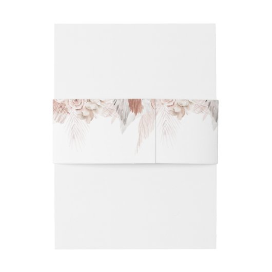 Bandeau De Faire-part boho pampas herbe mariage (Dos Example)