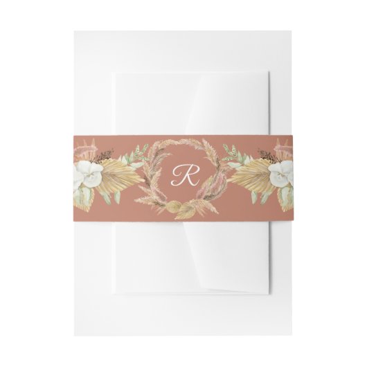 Bandeau De Faire-part BOHO Pampas Terracotta Blush Fan Palmes (Devant example)