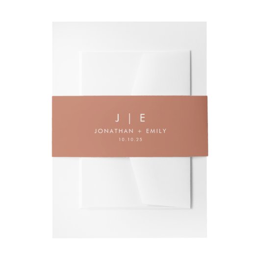 Bandeau De Faire-part Boho Rust Terracotta Monogram Mariage (Devant example)