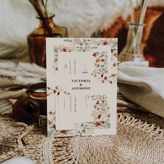 Bandeau De Faire-part Boho Tiny Fleur sauvage Mariage Belly Band