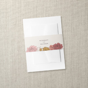 Bandeau De Faire-part Boho Vintage Floral Automne Jardin Mariage